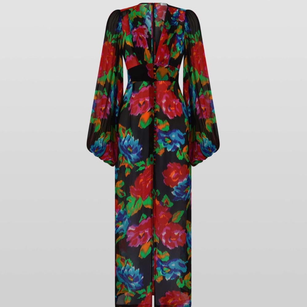 Rat & Boa Floral Maxi Dress - Red, Green, Blue - Picture 2 of 6